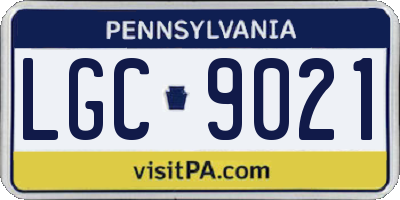 PA license plate LGC9021