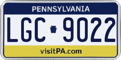 PA license plate LGC9022