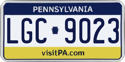 PA license plate LGC9023