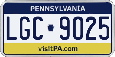 PA license plate LGC9025