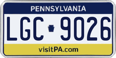PA license plate LGC9026