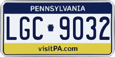 PA license plate LGC9032