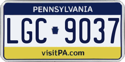 PA license plate LGC9037