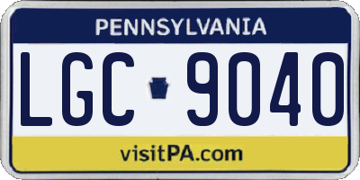 PA license plate LGC9040