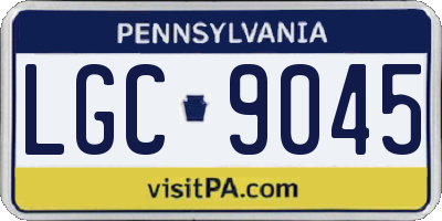PA license plate LGC9045