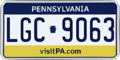 PA license plate LGC9063
