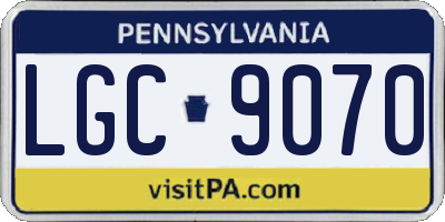 PA license plate LGC9070