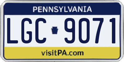 PA license plate LGC9071