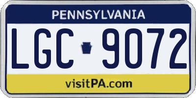 PA license plate LGC9072