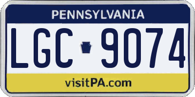 PA license plate LGC9074