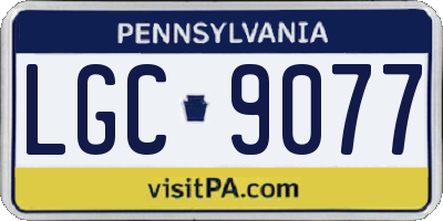 PA license plate LGC9077