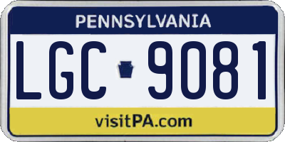 PA license plate LGC9081