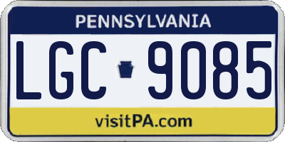 PA license plate LGC9085