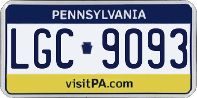 PA license plate LGC9093
