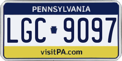 PA license plate LGC9097