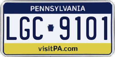 PA license plate LGC9101