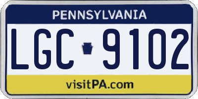 PA license plate LGC9102