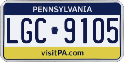 PA license plate LGC9105