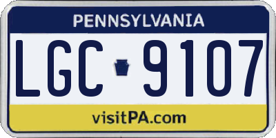 PA license plate LGC9107