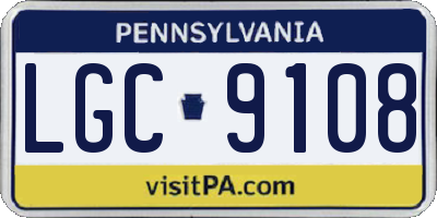 PA license plate LGC9108