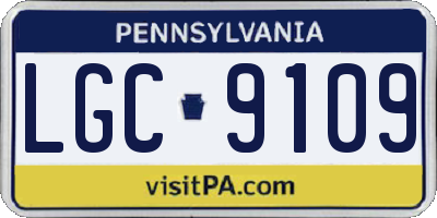 PA license plate LGC9109