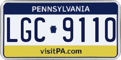 PA license plate LGC9110