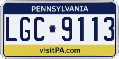 PA license plate LGC9113
