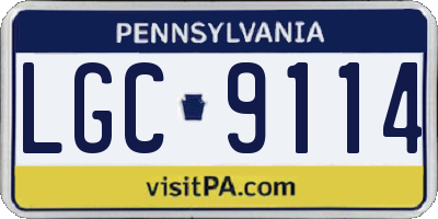 PA license plate LGC9114