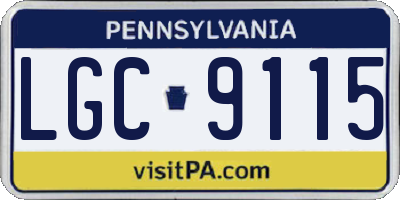 PA license plate LGC9115