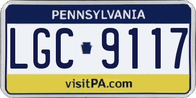 PA license plate LGC9117