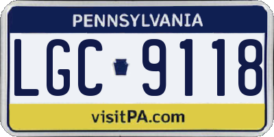 PA license plate LGC9118