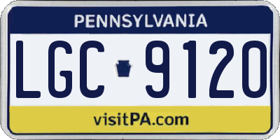 PA license plate LGC9120