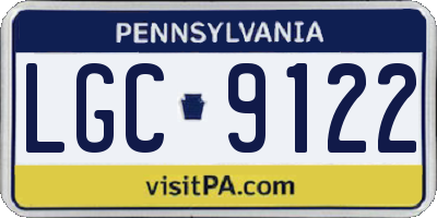 PA license plate LGC9122
