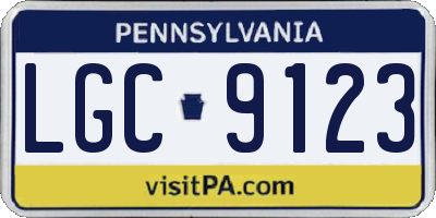 PA license plate LGC9123