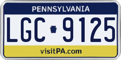 PA license plate LGC9125