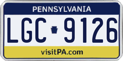 PA license plate LGC9126