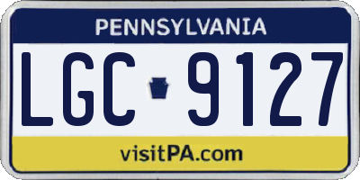 PA license plate LGC9127