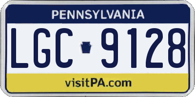 PA license plate LGC9128