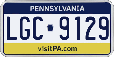 PA license plate LGC9129