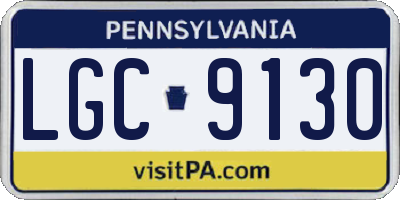 PA license plate LGC9130