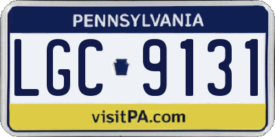 PA license plate LGC9131