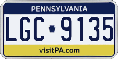 PA license plate LGC9135