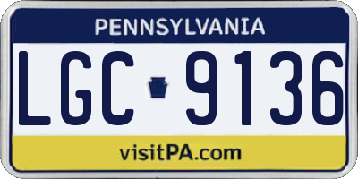 PA license plate LGC9136
