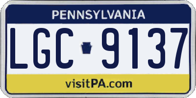 PA license plate LGC9137