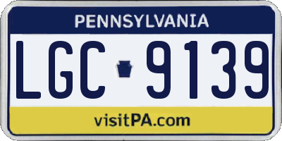 PA license plate LGC9139