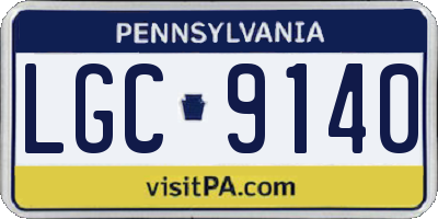 PA license plate LGC9140