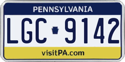 PA license plate LGC9142