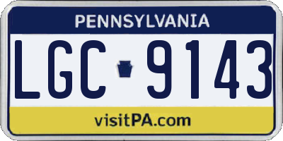 PA license plate LGC9143