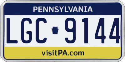 PA license plate LGC9144