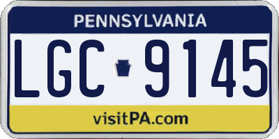 PA license plate LGC9145